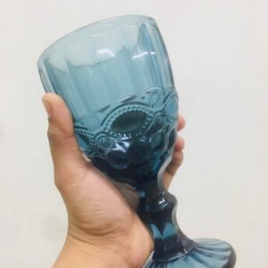 Glass Blue Ribbon Goblet colored goblets