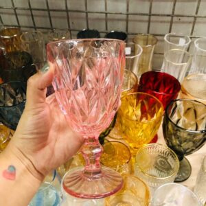 Glass Pink Diamond Goblets ceramic goblets