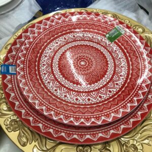 Plates Red Plates Set of 2 ceramic plate