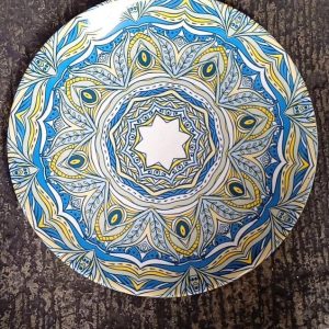 Plates Classic Teal Mandala Plates ceramic plate