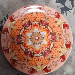 Plates Red Mandala Plates 10 inches plate